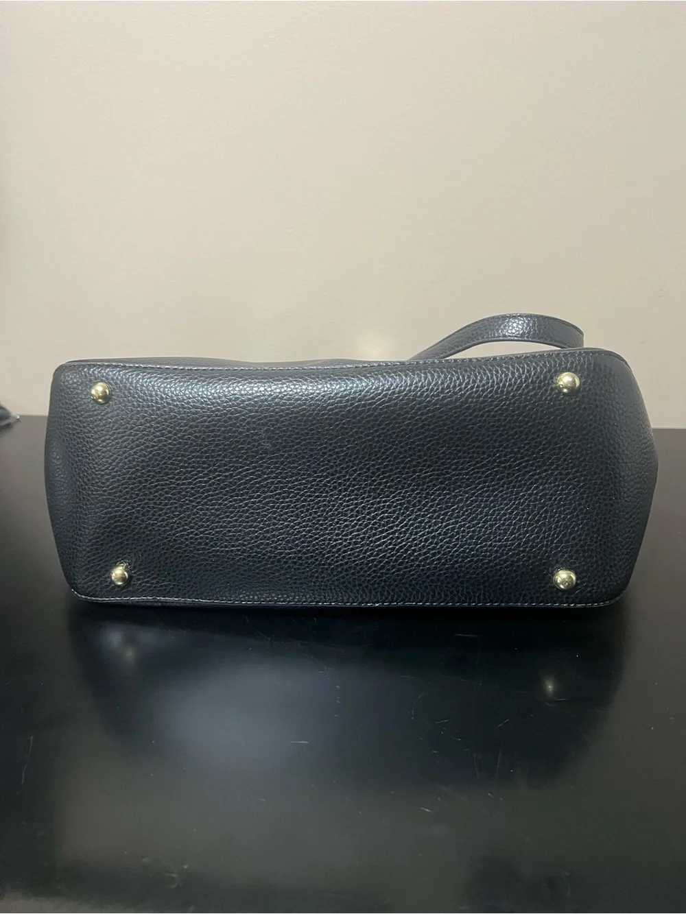Anne Klein Black Tote with Gold Accents